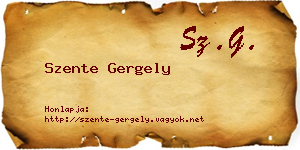 Szente Gergely névjegykártya